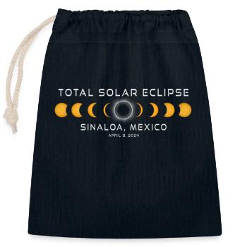 Sinaloa Mexiko Sonnenfinsternis 2024 April 8 Souvenir - Verschließbarer Geschenkbeutel aus Baumwolle (25x30cm) - Navy - Vorne