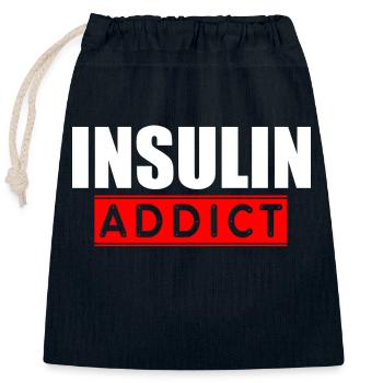Insulin-Süchtiger - Verschließbarer Geschenkbeutel aus Baumwolle (25x30cm) - Navy - Vorne