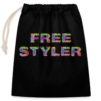 Free Styler - Verschließbarer Geschenkbeutel aus Baumwolle (25x30cm) - Schwarz - Vorne
