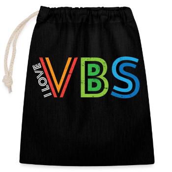 I Love VBS Vacation Bible School Crew Church - Closable cotton gift bag (25x30cm) - black - Front