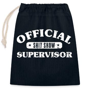 Offizieller Shit Show Supervisor - Verschließbarer Geschenkbeutel aus Baumwolle (25x30cm) - Navy - Vorne