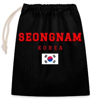 Seongnam Korea - Verschließbarer Geschenkbeutel aus Baumwolle (25x30cm) - Schwarz - Vorne