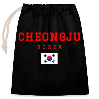 Cheongju Korea - Verschließbarer Geschenkbeutel aus Baumwolle (25x30cm) - Schwarz - Vorne