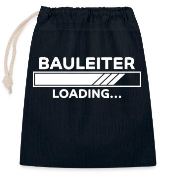 Bauleiter Spruch Baustelle Fun Bauleiter Geschenk - Verschließbarer Geschenkbeutel aus Baumwolle (25x30cm) - Navy - Vorne