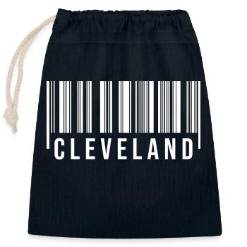 Code-barres de Cleveland - Sac cadeau en coton avec cordon (25 x 30 cm) - bleu marine - Devant