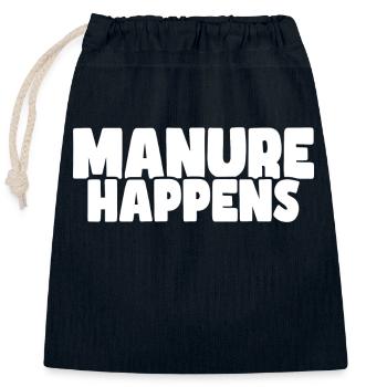 Damn Happens - Funny Farmer Design - Closable cotton gift bag (25x30cm) - navy - Front