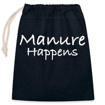 Damn Happens - Funny Farmer Design - Closable cotton gift bag (25x30cm) - navy - Front