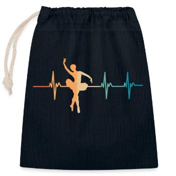 Ballett-Herzschlag - Verschließbarer Geschenkbeutel aus Baumwolle (25x30cm) - Navy - Vorne