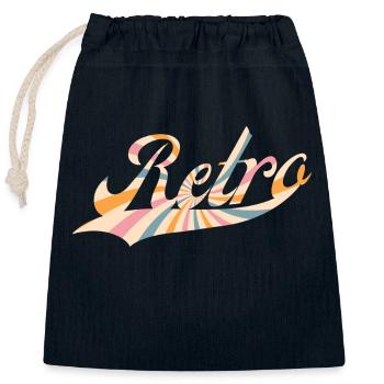 Retro-Vintage-Geschenkidee - Verschließbarer Geschenkbeutel aus Baumwolle (25x30cm) - Navy - Vorne