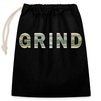 Moudre Dollar Bill Texture Motivation Inspiration - Sac cadeau en coton avec cordon (25 x 30 cm) - noir - Devant