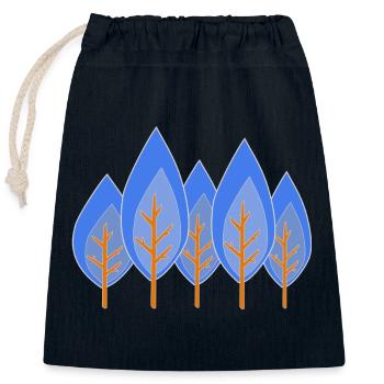 Arbres - Sac cadeau en coton avec cordon (25 x 30 cm) - bleu marine - Devant