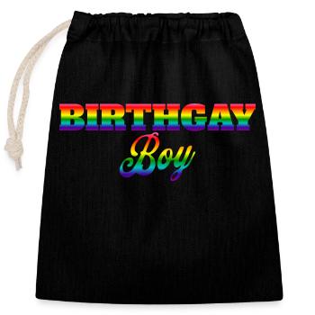 Geburtgay Junge Lgbt Gay Pride Alles Gute Zum - Verschließbarer Geschenkbeutel aus Baumwolle (25x30cm) - Schwarz - Vorne
