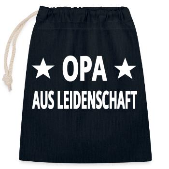 Opa - Verschließbarer Geschenkbeutel aus Baumwolle (25x30cm) - Navy - Vorne