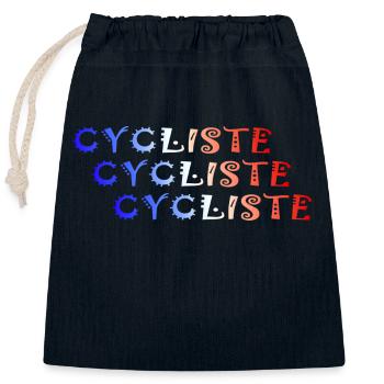 CYCLIST FRANCE bike bikes - Closable cotton gift bag (25x30cm) - navy - Front