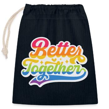 LGBT Pride Month - Better Together - Closable cotton gift bag (25x30cm) - navy - Front