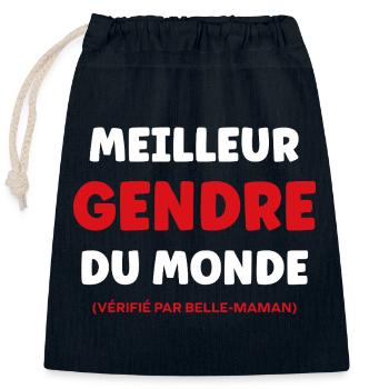 son-in-law - Closable cotton gift bag (25x30cm) - navy - Front