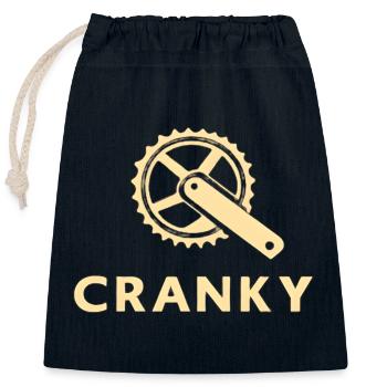 Grummelig Cranky Fahrrad Kurbel Motiv - Verschließbarer Geschenkbeutel aus Baumwolle (25x30cm) - Navy - Vorne
