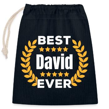 Meilleur cadeau de nom de légende de David de tous les temps - Sac cadeau en coton avec cordon (25 x 30 cm) - bleu marine - Devant