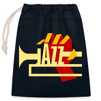Jazz Bläser - Verschließbarer Geschenkbeutel aus Baumwolle (25x30cm) - Navy - Vorne