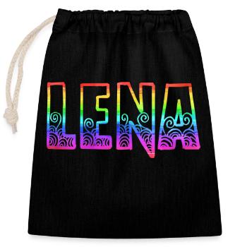 lena rs rainbow - Closable cotton gift bag (25x30cm) - black - Front