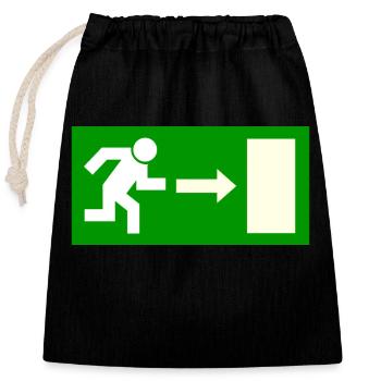Exit Schild Vorlage zum personalisieren - Verschließbarer Geschenkbeutel aus Baumwolle (25x30cm) - Schwarz - Vorne
