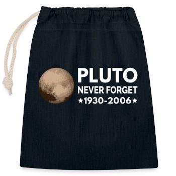 Vergiss niemals Pluto I. - Verschließbarer Geschenkbeutel aus Baumwolle (25x30cm) - Navy - Vorne
