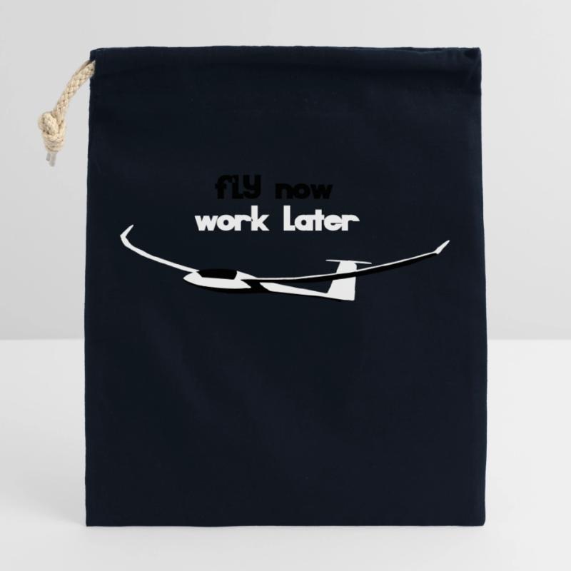 Glider Gliding Glider Glider Pilot Pilot Closable cotton gift bag (25x30cm)