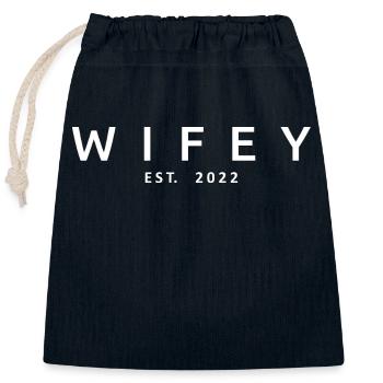 Wifey Est. 2022 Ehefrau to Be Verlobung Hochzeitsgeschenk - Verschließbarer Geschenkbeutel aus Baumwolle (25x30cm) - Navy - Vorne