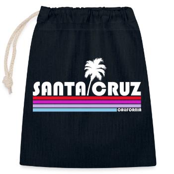 Santa Cruz California vintage retro - Closable cotton gift bag (25x30cm) - navy - Front
