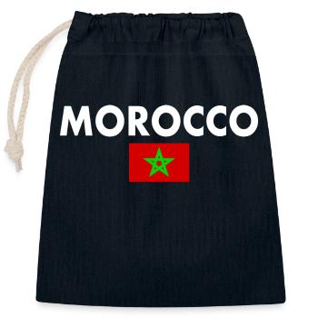 Maroc - Sac cadeau en coton avec cordon (25 x 30 cm) - bleu marine - Devant