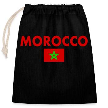 Maroc - Sac cadeau en coton avec cordon (25 x 30 cm) - noir - Devant
