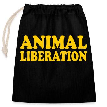 Animal liberation - Verschließbarer Geschenkbeutel aus Baumwolle (25x30cm) - Schwarz - Vorne
