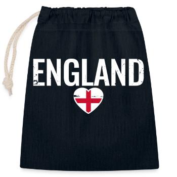 Angleterre Drapeau anglais Anglais - Sac cadeau en coton avec cordon (25 x 30 cm) - bleu marine - Devant