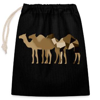 Camels - Closable cotton gift bag (25x30cm) - black - Front
