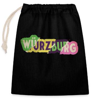 Würzburg Germany City Font Punk Retro - Closable cotton gift bag (25x30cm) - black - Front