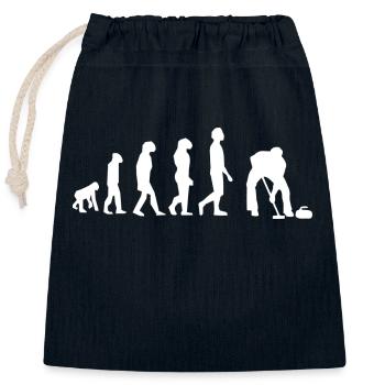 Curling-Evolution - Verschließbarer Geschenkbeutel aus Baumwolle (25x30cm) - Navy - Vorne