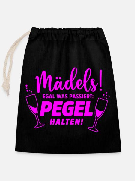Mädels Party Mädelabend - Verschließbarer Geschenkbeutel aus Baumwolle (25x30cm) - Schwarz