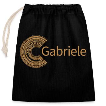 For Gabriele - Closable cotton gift bag (25x30cm) - black - Front