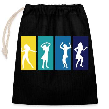 Dancing Dance Music - Verschließbarer Geschenkbeutel aus Baumwolle (25x30cm) - Schwarz - Vorne