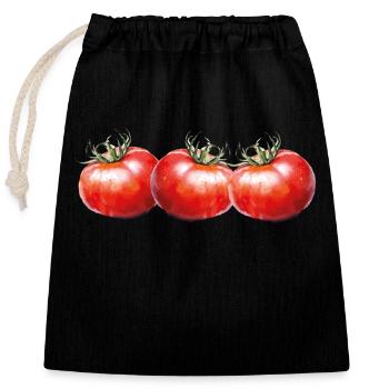 Tomates 3 - Sac cadeau en coton avec cordon (25 x 30 cm) - noir - Devant