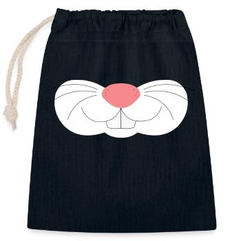 Nez de lapin mignon - Sac cadeau en coton avec cordon (25 x 30 cm) - bleu marine - Devant