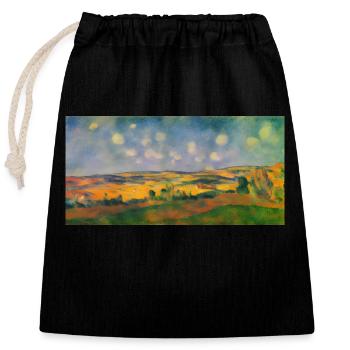 The magic of nature in a quiet French countryside - Closable cotton gift bag (25x30cm) - black - Front