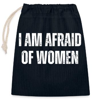 Funny I Am Afraid Of - Closable cotton gift bag (25x30cm) - navy - Front