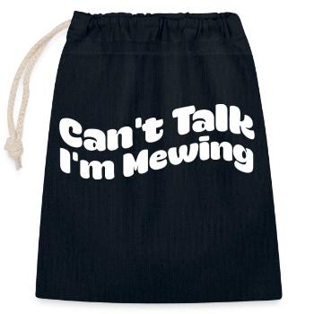 Can't Talk Im Mewing Funny Meme Facial Tongue - Verschließbarer Geschenkbeutel aus Baumwolle (25x30cm) - Navy - Vorne