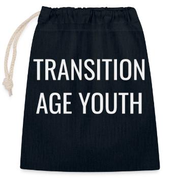 Transition Age Youth - Closable cotton gift bag (25x30cm) - navy - Front