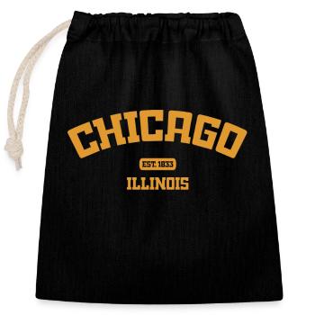Chicago - Illinois - USA - United States o America - Verschließbarer Geschenkbeutel aus Baumwolle (25x30cm) - Schwarz - Vorne