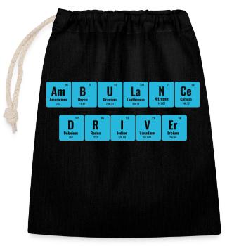 Ambulancier Tableau périodique des éléments EMS Pa - Sac cadeau en coton avec cordon (25 x 30 cm) - noir - Devant