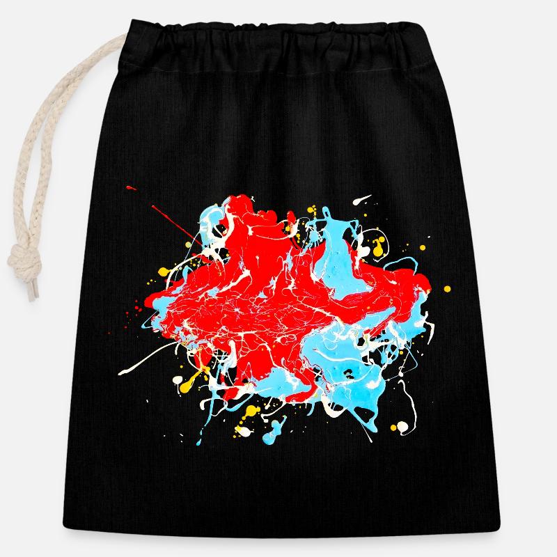 Redlightblue.Splash - Closable cotton gift bag (25x30cm) - black