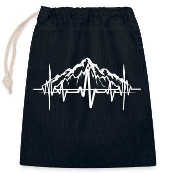 Heartbeat Mountain - Closable cotton gift bag (25x30cm) - navy - Front