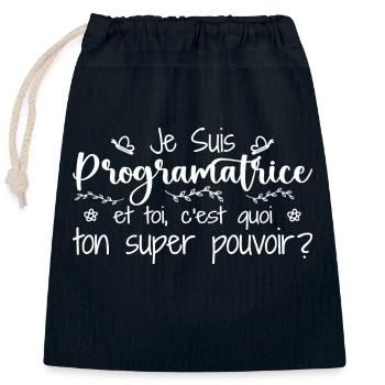 Ich bin Programmierer. Was ist deine Macht - Verschließbarer Geschenkbeutel aus Baumwolle (25x30cm) - Navy - Vorne
